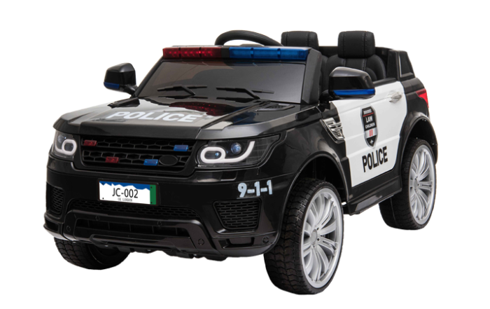 Battery Powered 12V Black Police Ride On Car